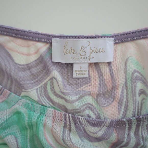 Love & Piece Sheer Swirl Top | L - Picture 2 of 4